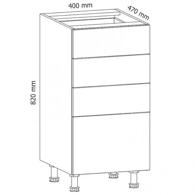Konyhaszekrény Gardena D40S4 white