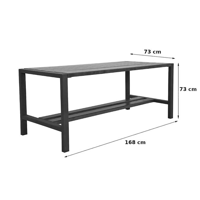 Kerti szett MODERN 1, 1 asztal + 2 pad háttámla nélkül, rózsafa