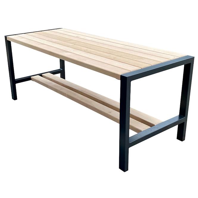 Kerti szett MODERN 2, 1 asztal + 2 pad háttámlával , natúr fa