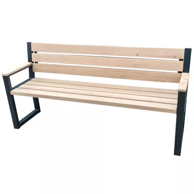Kerti szett MODERN 2, 1 asztal + 2 pad háttámlával , natúr fa