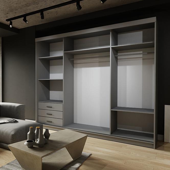 Szekrény Royal 250 fekete/lamel Wotan