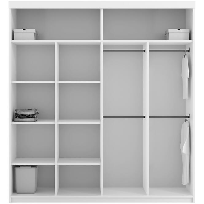 Szekrény Royal 203 fehér/lamel szürke