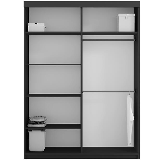 Szekrény Royal 150 fekete/lamel Wotan