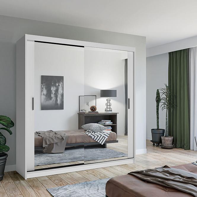 Szekrény Lux 203 fehér + 2 x Tükör