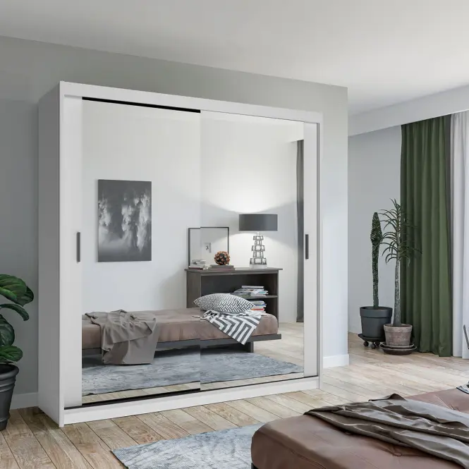Szekrény Lux 203 fehér + 2 x Tükör,3