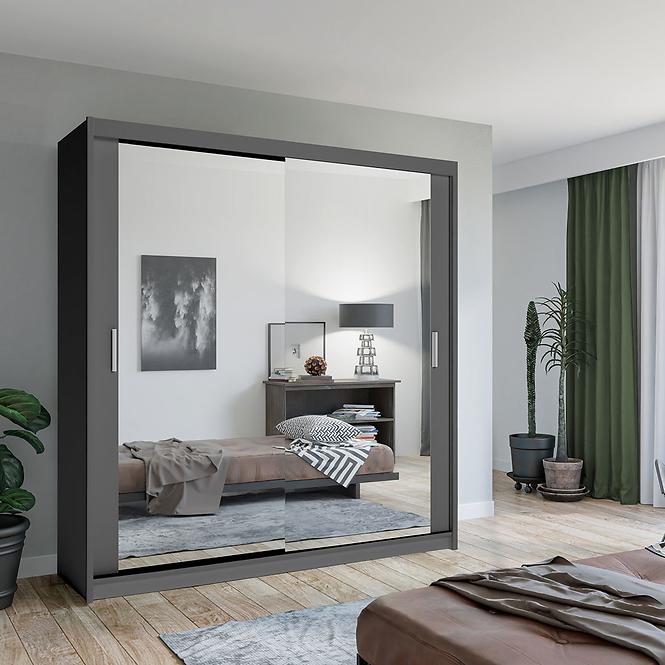 Szekrény Lux 203 szürke  + 2 x Tükör