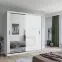 Szekrény Lux 203 fehér + 1 x Tükör  /1 x fehér fényes,3