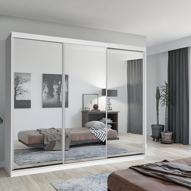 Szekrény Lux 250 fehér + 3 x Tükör
