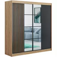 Szekrény Larysa 203 fekete/craft aranysárga