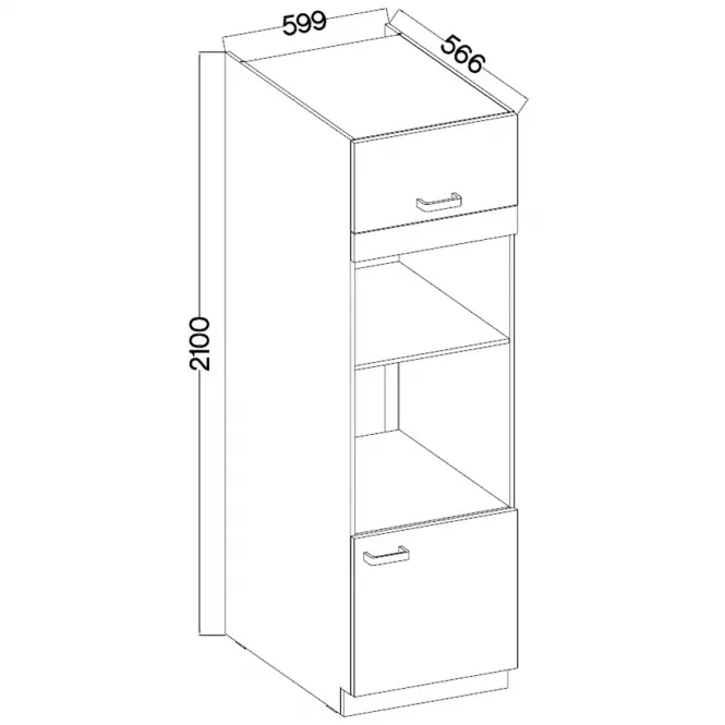 Konyhaszekrény Szürke  60dpm-210 2f