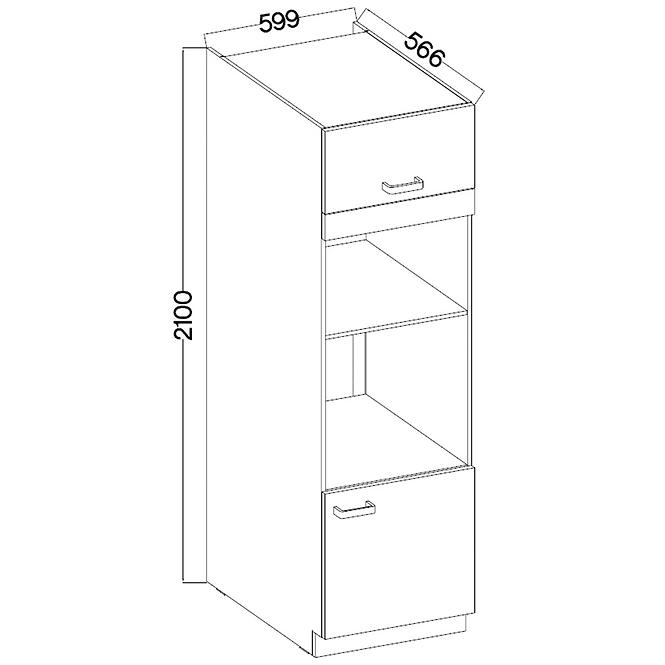 Konyhaszekrény Szürke  60dpm-210 2f