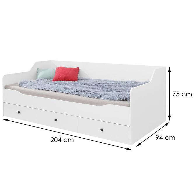 Ágy Bergen be13 fehér Lux/fehér fényes,2
