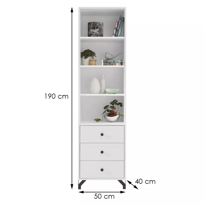 Regál  Bergenbe4 fehér Lux/fehér Lesk,2