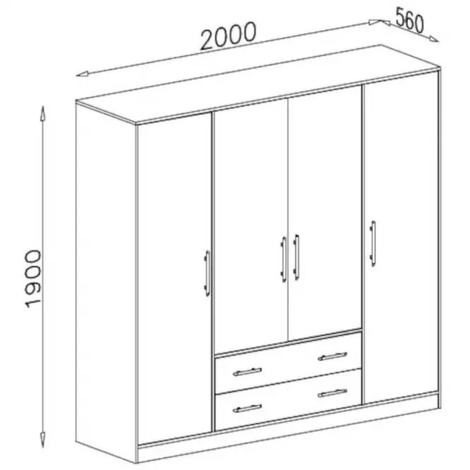 Szekrény Smart Srl1 4dl Grafit