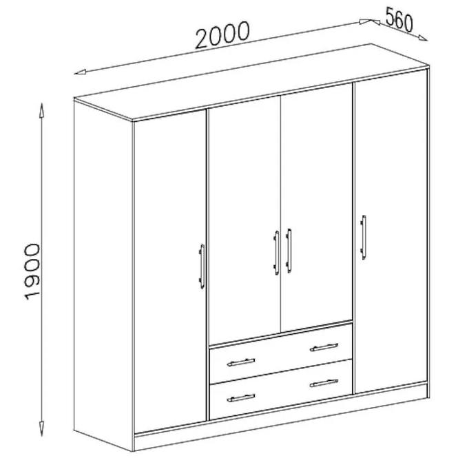 Szekrény Smart Srl1 4dl Grafit