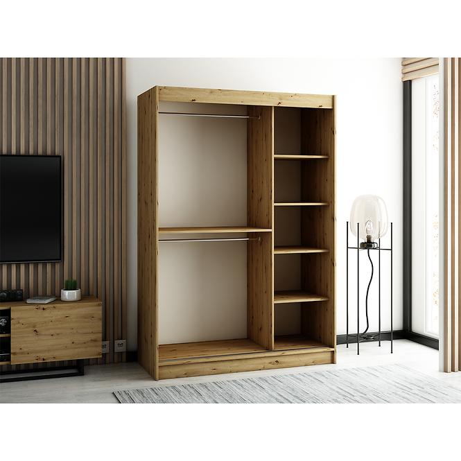 Szekrény Lamelo 1 150 Tölgy Artisan/fekete,6