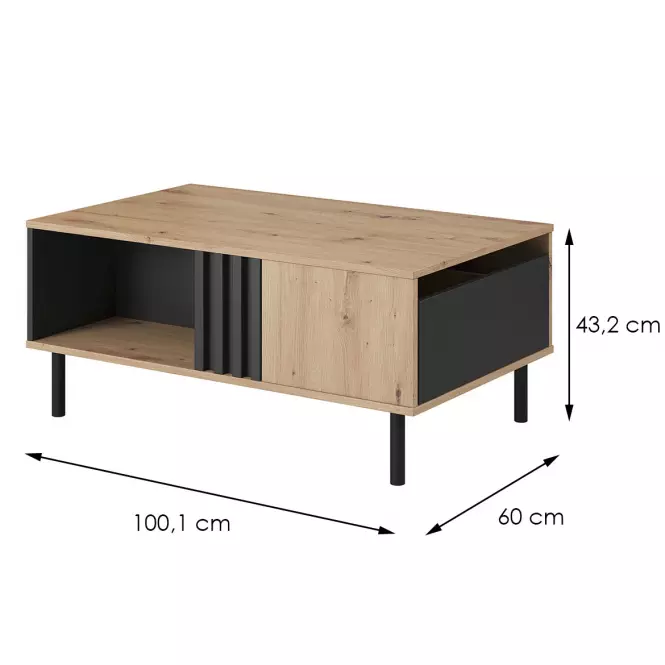 Dohányzóasztal Madis F Tölgy Artisan/Antracit,2
