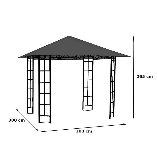 Kerti pavilon 3x3x2,65 m bézs