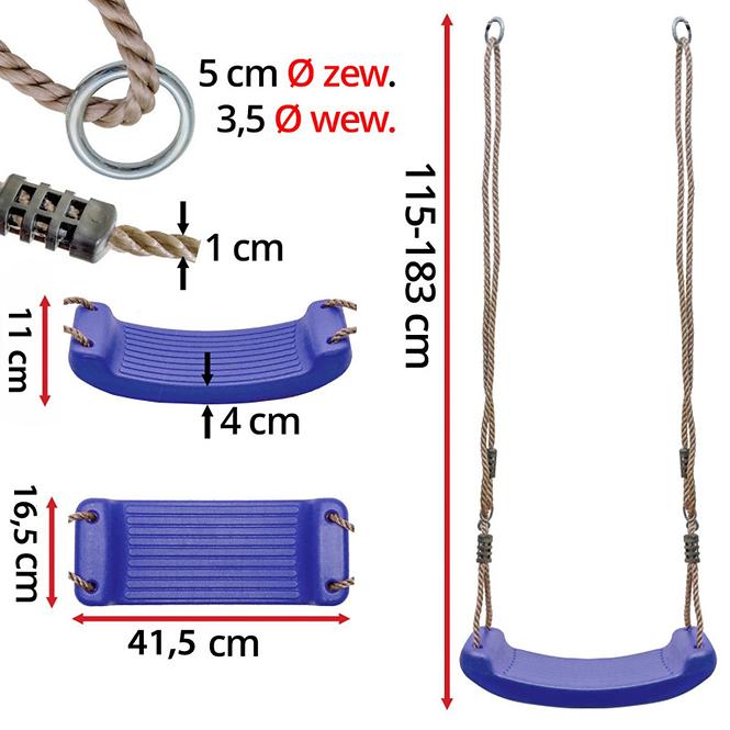 Ülés hintákhoz 40 cm kék