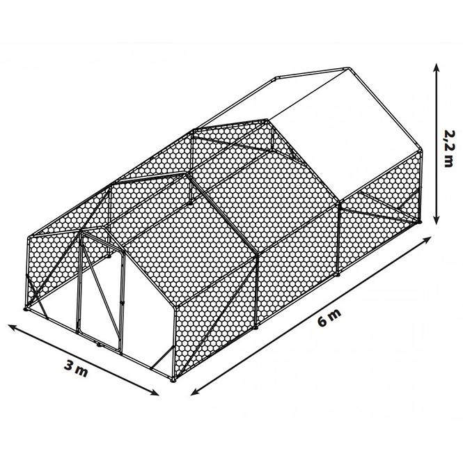 Baromfi fém ketrec 300x600x220 cm