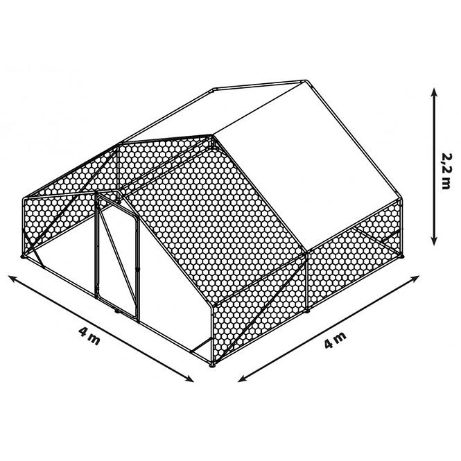 Baromfi fém ketrec 400x400x220 cm