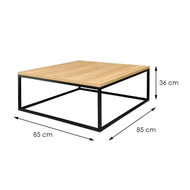 Dohányzóasztal Lennox 85x85x36 Természetes  /kov,2