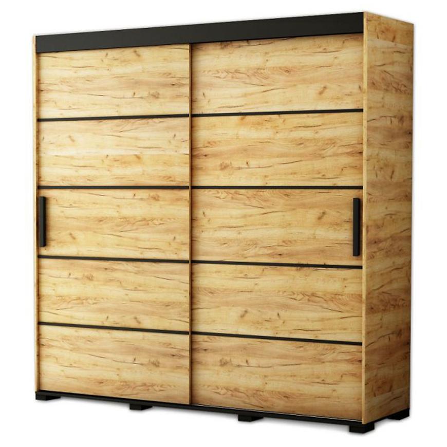 Szekrény Bergamo V1 180 tölgy craft arany/fekete