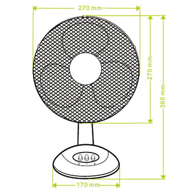 Ventilator asztal  9” VO0020 Fehér