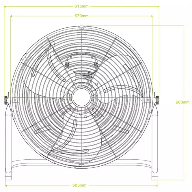 Ventilátor kov 19,5” VO0548 Króm