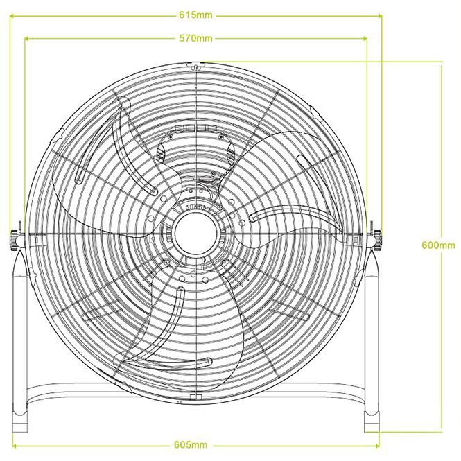 Ventilator kov 19,5” VO0548 Króm