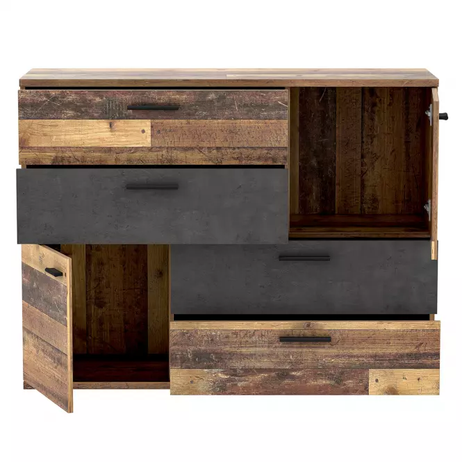 Komód Skive Old Wood Vintage/Konkrét,5