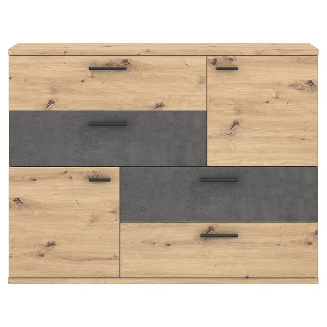 Komód Skive tölgy Artisan/Konkrét,4