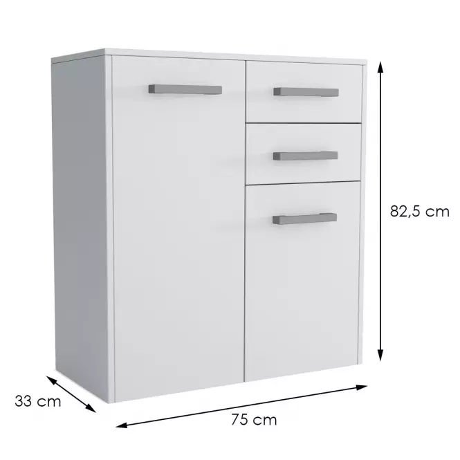 Komód Scala 2D2S fehér,2