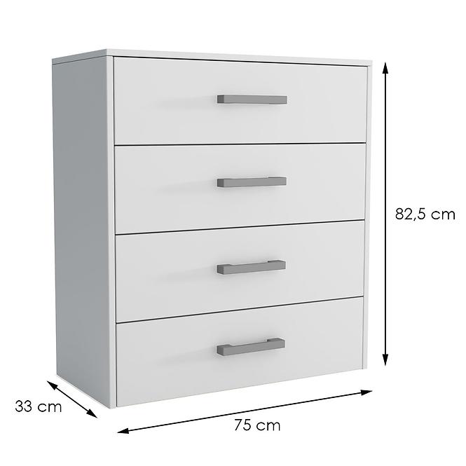 Komód Scala 4S fehér
