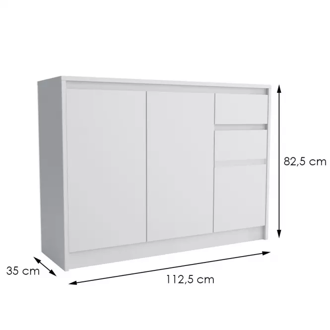Komód Aston 3D2S fehér,2