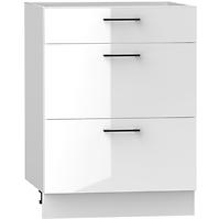 Konyhaszekrény Oscar D60s/3 fehér fényes/fehér