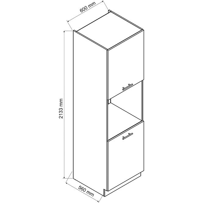 Konyhaszekrény Oscar D60pk 2133 Pl fehér fényes/fehér