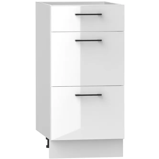 Konyhaszekrény Oscar D40s/3 fehér fényes/fehér