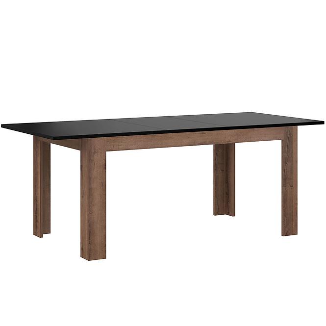 Kinyitható asztalok  Achacy 160/206x90 cm  tölgy nemes / fekete fényes