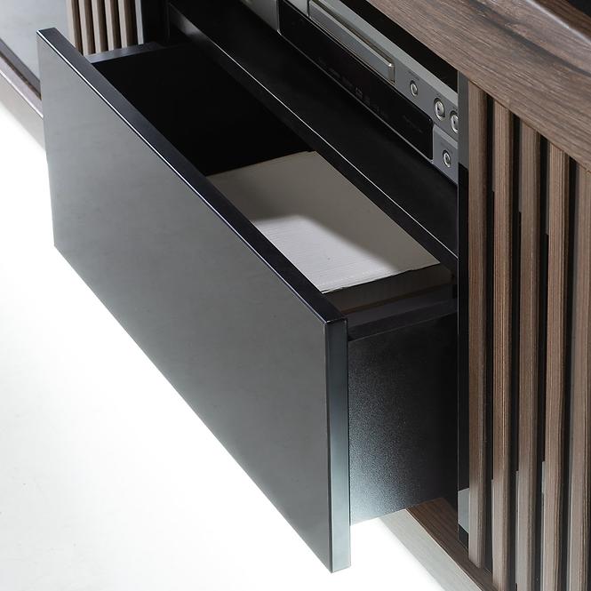 Vitrin Achacy 161,8x133  tölgy nemes / fekete fényes