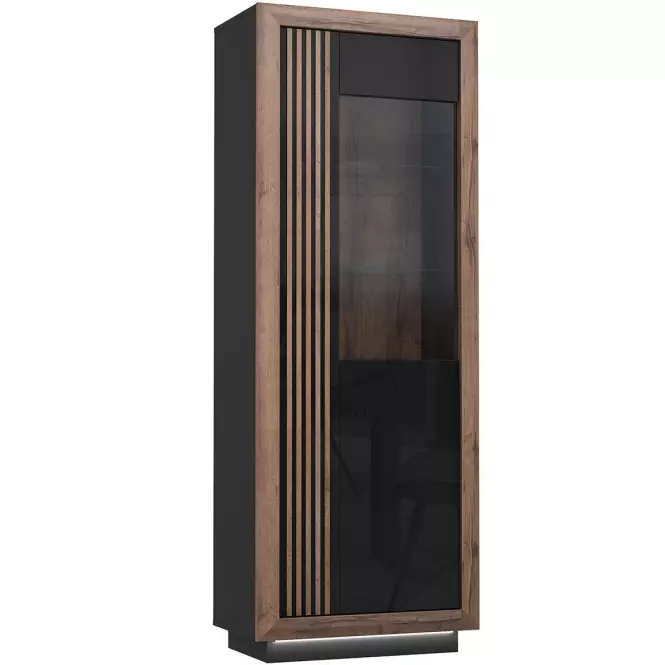 Vitrin Achacy 197x73,3  tölgy nemes / fekete fényes
