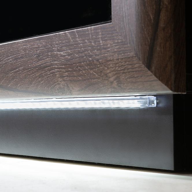 Vitrin Achacy 197x73,3  tölgy nemes / fekete fényes