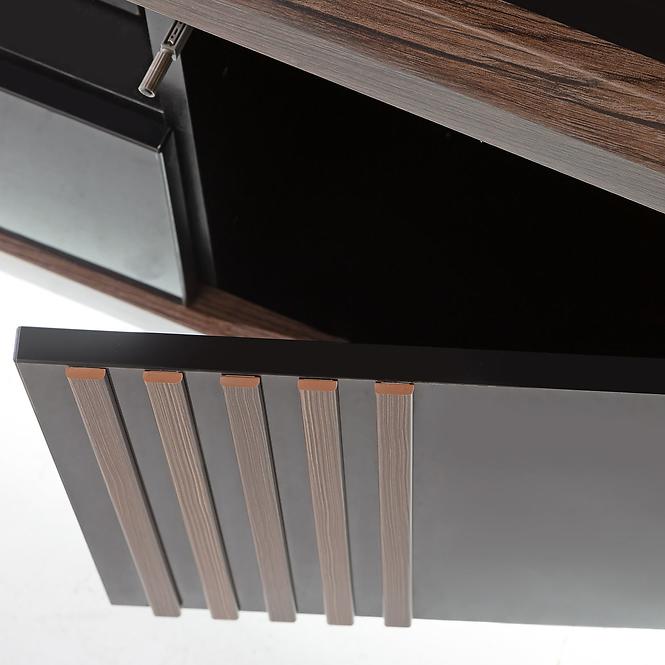 Vitrin Achacy 197x73,3  tölgy nemes / fekete fényes