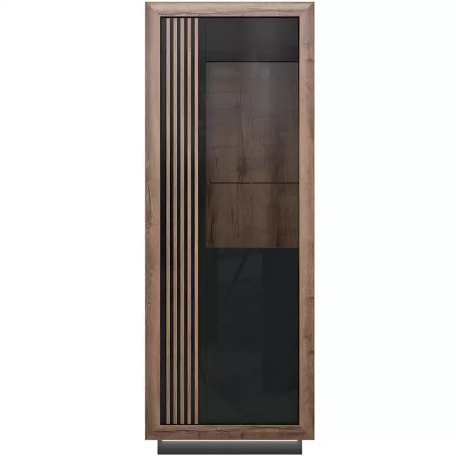 Vitrin Achacy 197x73,3  tölgy nemes / fekete fényes