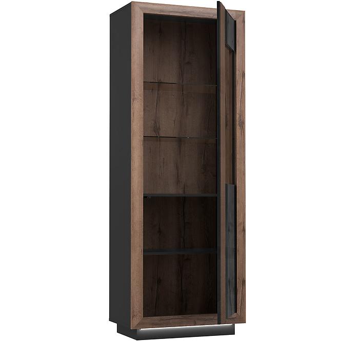 Vitrin Achacy 197x73,3  tölgy nemes / fekete fényes