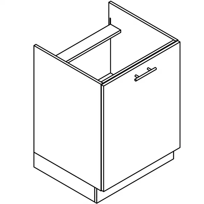 Konyhaszekrény Denis d60pc pl fehér szatén mat/fehér