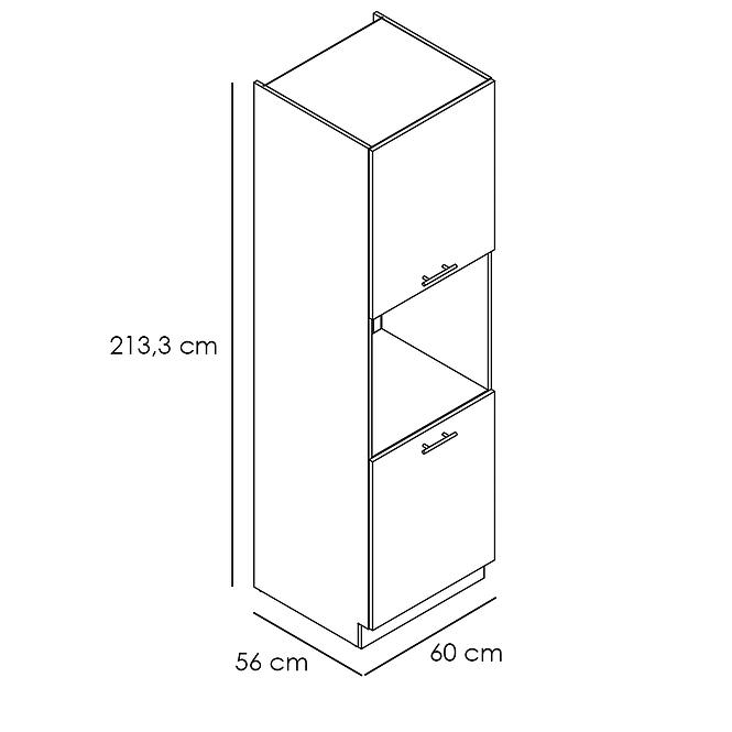 Konyhaszekrény Denis d60pk 2133 pl fekete mat/fehér