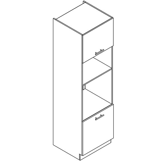 Konyhaszekrény Denis d60pk mv 2133 pl fekete mat/fehér,2