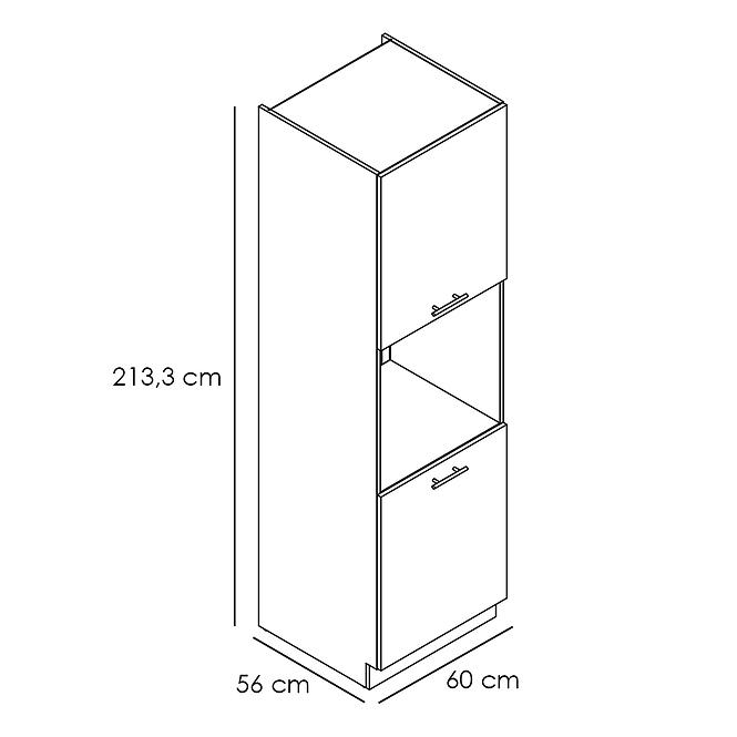 Konyhaszekrény Denis d60pk mv 2133 pl fekete mat/fehér