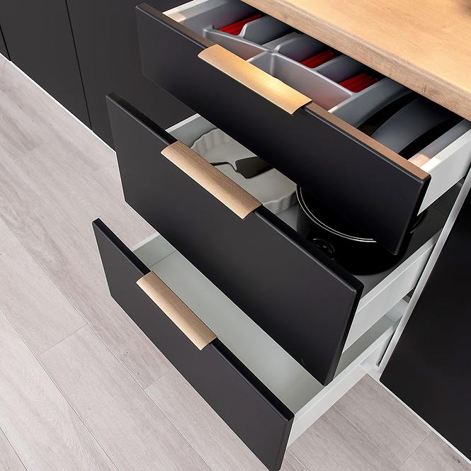 Konyhaszekrény Denis d60pk mv 2133 pl fekete mat/fehér,6